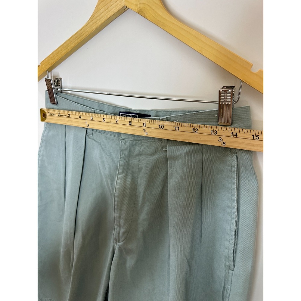 Polo Ralph Lauren Sage Green Pleated Chino Shorts Cotton Twill Relaxed - Picture 12 of 15